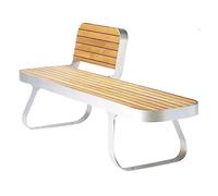 CJHFR472SG modernité Banc de Jardin extérieur avec Dossier, Cadre en Acier et Bois Dur Meuble(Grand)