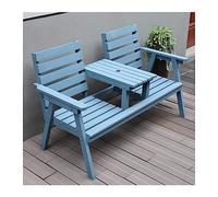 CJHFR472SG modernité Banc de Jardin extérieur avec Dossier et Table Centrale, siège Double, idéal for terrasse, Porche, arrière-Cour, terrasse, Balcon Meuble(Blue)
