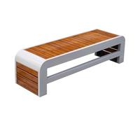 CJHFR472SG modernité Banc de Jardin extérieur en Acier, Chaise en Bois de Bambou sans Dossier, for Balcon, terrasse, Chaise de Loisirs Meuble(Petit)