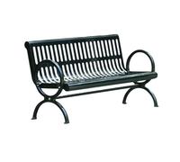CJHFR472SG modernité Banc de Jardin extérieur Noir, siège en Fer ajouré en métal, avec Pieds de Chaise en Aluminium moulé, for Balcon, Patio, Parc, Loisirs Meuble(Moyen)
