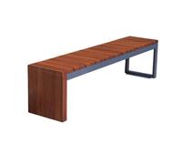 CJHFR472SG modernité Banc de Jardin extérieur sans Dossier, Chaise de Parc en Acier avec Grain de Bois, for Balcon, Cour, Porche Meuble(Petit)