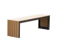 CJHFR472SG modernité Banc de Jardin sans Dossier, avec Cadre en Acier, Chaise d'extérieur en Planche Artificielle, sièges de Loisirs Meuble(Petit)