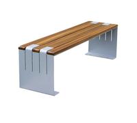 CJHFR472SG modernité Banc de Jardin sans Dossier, Chaise d'extérieur en Bois avec Pieds en Acier, for terrasse de Parc Meuble(Moyen)