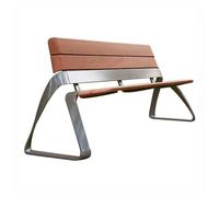 CJHFR472SG modernité Banc de Parc avec Dossier, Banc en Acier Inoxydable, Chaise de Loisirs en Plein air sur Porche, Jardin, Piscine, pelouse Meuble(Grand)
