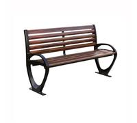 CJHFR472SG modernité Banc de Parc d'extérieur Marron foncé, Pieds en Aluminium, Chaise en Fibre de Verre avec Dossier, Tabouret Long Meuble