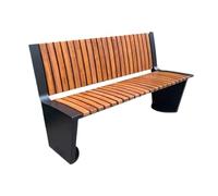 CJHFR472SG modernité Banc de Parc extérieur avec Dossier, Cadre en Acier et Surface en Bois, for Jardin, Balcon, terrasse Meuble