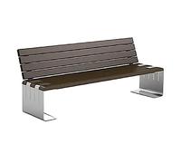 CJHFR472SG modernité Banc de Parc extérieur avec Dossier en Bois Massif, Banc de terrasse for 2 à 3 Personnes, Marron foncé Meuble(Petit)