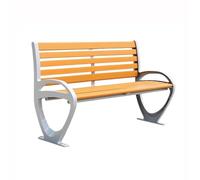 CJHFR472SG modernité Banc de Parc extérieur, Pieds en Aluminium, siège en Plastique et Bois, Dossier Meuble
