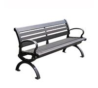 CJHFR472SG modernité Banc de Parc extérieur rétro en Aluminium Noir for Plusieurs Personnes, 1,5/1,8 m Meuble(Grand)