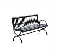 CJHFR472SG modernité Banc de Parc multiplaces avec Dossier en Acier Inoxydable Noir, 1,2/1,5/1,8 m Meuble(Grand)