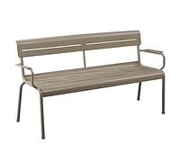 CJHFR472SG modernité Banc de terrasse extérieur en Alliage d'aluminium avec Dossier, idéal for balcons, Jardins, terrasses et arrière-Cours Meuble(Khaki,140x55x82CM)