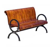 CJHFR472SG modernité Banc d'extérieur avec accoudoirs, Chaise de Parc de Luxe avec Assise et Dossier profilés, en Fonte d'aluminium Noire Meuble(180x67x84CM)