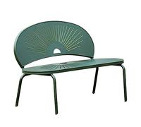 CJHFR472SG modernité Banc d'extérieur avec Dossier, en Alliage d'aluminium, for terrasse, Balcon, pelouse, Chaise de Loisirs légère Meuble(Green,120x63x85CM)