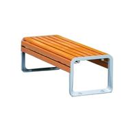 CJHFR472SG modernité Banc D'extérieur avec Pieds Croisés, Cadre en Acier Inoxydable, Plaque D'assise en Bois, for Patio Meuble(Grand)