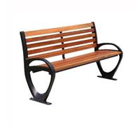 CJHFR472SG modernité Banc d'extérieur Brown Park, Pieds en Aluminium, siège en Bois, Chaise à Planches, Banc de Repos avec Dossier Meuble