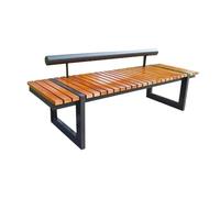 CJHFR472SG modernité Banc d'extérieur de Parc, Chaise de Jardin en Bois, avec Cadre en Acier laqué, siège de Repos for Patio Meuble(Moyen)