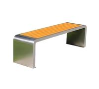 CJHFR472SG modernité Banc d'extérieur de Parc, Pieds de Chaise en Acier Inoxydable, Salon de Jardin en Plastique et Bois Meuble(Petit)