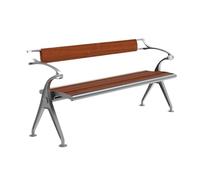 CJHFR472SG modernité Banc d'extérieur en Acier Park, Chaise Double en Bois, siège de Dossier de Salon de Jardin Meuble(XL)