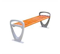 CJHFR472SG modernité Banc d'extérieur Orange Park avec Pieds en Aluminium pouvant accueillir Plusieurs Personnes, Banc sans Dossier Meuble