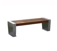 CJHFR472SG modernité Banc d'extérieur sans Dossier en Bois Marron for Deux Personnes, Banc d'extérieur en Acier Inoxydable for Parc de Loisirs Meuble