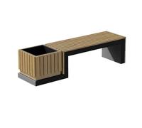 CJHFR472SG modernité Banc en Bois sans Dossier avec Plaque inférieure en Acier, idéal for Porche, Cour, terrasse ou Parc. Meuble(XL)