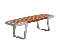 CJHFR472SG modernité Banc en Bois sans Dossier, Cadre en Acier Inoxydable, Chaise d'extérieur de Parc, for siège de Patio de Cour de Porche Meuble