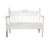 CJHFR472SG modernité Bancs d'extérieur et d'intérieur, 41,9 Pouces, Balcon en Bois Massif avec accoudoirs et Dossier, chaises de Loisirs en pin Meuble(Blanc)