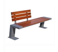 CJHFR472SG modernité Chaise de Jardin d'extérieur avec Dossier, Banc en Bois avec Cadre en Acier Inoxydable, for Balcon, Cour, Porche Meuble(Moyen)