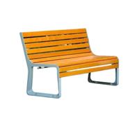 CJHFR472SG modernité Chaise de Parc avec Dossier, Banc d'extérieur, Cadre en Aluminium, siège en Bois, Zone de Repos Meuble(Petit)
