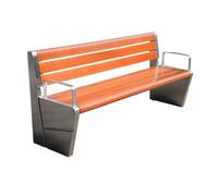CJHFR472SG modernité Chaise de Parc d'extérieur avec Dossier, Banc en Bois avec Cadre en Acier Inoxydable, siège de Loisirs for Patio de Jardin Meuble(Petit)