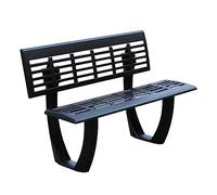 CJHFR472SG modernité Chaise de Parc d'extérieur avec Dossier, en Fonte d'aluminium Noire, 47,5/59 Pouces, for allée de Jardin, terrasse, Cour Meuble(120x56x86cm)