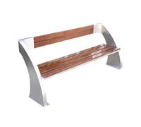 CJHFR472SG modernité Chaise de Parc d'extérieur en Acier Inoxydable, avec Banc de Loisirs à Dossier en Bois, Banc de propriété for Jardin et Paysage Meuble(Moyen)