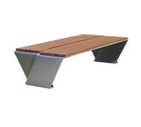 CJHFR472SG modernité Chaise de Parc d'extérieur en Acier Inoxydable sans Dossier, Banc de Loisirs en Bois Plastique, sièges de Jardin à Double rangée Meuble
