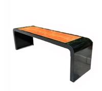 CJHFR472SG modernité Chaise de Parc en Acier Inoxydable Noir, Banc d'extérieur, Banc de Patio, sièges de Loisirs de Quartier Meuble(Moyen)