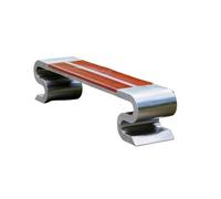 CJHFR472SG modernité Chaise de Parc sans Dossier, Banc d'extérieur, Cadre en Acier Inoxydable, Plaque d'assise en Bois, Zone de Repos Meuble(Moyen)