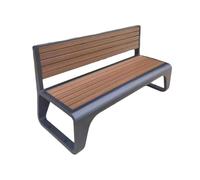 CJHFR472SG modernité Chaise d'extérieur avec Dossier, Banc en Bois Plastique avec Pieds en Fer, for Jardin, Balcon, terrasse, Loisirs Meuble