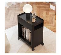 CJHFR472SG Petite table basse moderne avec roulettes, moderne et simple, buffet en fer mobile, table de salon, table d'appoint, table d'appoint simple (noir)