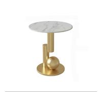 CJHFR472SG Petite table basse moderne ronde en métal pour salon, chambre à coucher, table d'angle pour hôtel, canapé, table de chevet simple (doré)
