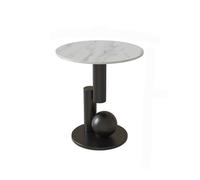 CJHFR472SG Petite table basse moderne ronde en métal pour salon, chambre à coucher, table d'angle pour hôtel, canapé, table de chevet simple (noir)
