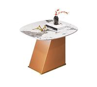 CJHFR472SG Petite table d'appoint moderne avec cadre en bois et base en métal, table de chevet de 60 cm de haut, table basse pour salon, chambre à coucher, balcon, bureau simple (orange)