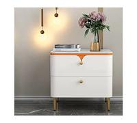 CJHFR472SG Petite table de chevet moderne en bois avec 2 tiroirs pour chambre à coucher Table d'appoint avec 2 tiroirs (blanc) Pratique (L 35 x P 40 x H 51 cm)