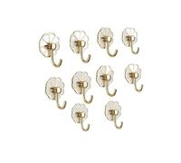 CJHFR472SG Portemanteau Mural Lot de 10 patères murales polyvalentes en métal sans Perforation for clés, Serviettes, Sacs, Tasses et Chapeaux Patère Murale(Gold)