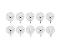 CJHFR472SG Portemanteau Mural Lot de 10 patères murales polyvalentes en métal sans Perforation for clés, Serviettes, Sacs, Tasses et Chapeaux Patère Murale(Silver)