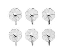 CJHFR472SG Portemanteau Mural Lot de 6 patères murales Multifonctions en métal sans Perforation for clés, Serviettes, Sacs, Tasses et Chapeaux Patère Murale(Silver)