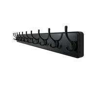 CJHFR472SG Portemanteau Mural Porte-Manteau Mural avec 10 Crochets, Longs Crochets, Cintre Mural en Bois Patère Murale(Noir)
