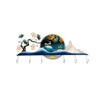 CJHFR472SG Portemanteau Mural Porte-Manteau Mural avec 6 Crochets for Suspendre Chapeaux, cintres, vêtements et Vestes Patère Murale