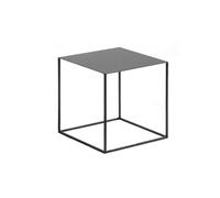 CJHFR472SG Table basse moderne, table d'appoint amovible, petite table basse carrée en métal blanc/noir, table d'appoint pour canapé, salon, table de chevet, table d'angle simple (noir)