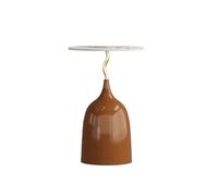 CJHFR472SG Table basse moderne unique faite à la main, table d'appoint avec plateau naturel pour la maison, la salle à manger ou le salon, faite à la main, style moderne simple (couleur café)