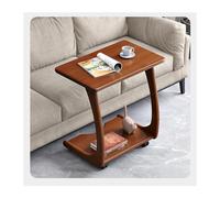 CJHFR472SG Table d'appoint mobile moderne en bois, mini table d'appoint simple, pour la maison, le salon, la chambre à coucher, le canapé avec roulettes, table d'ordinateur simple (80)