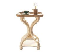 CJHFR472SG Table d'appoint moderne en forme de fleur, table d'appoint en bois pour canapé, petite table avec plateau TV pour salon, chambre, couleur bois rustique meubles de salon